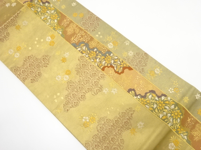 JAPANESE FUKURO OBI / WOVEN FLORAL PLANTS